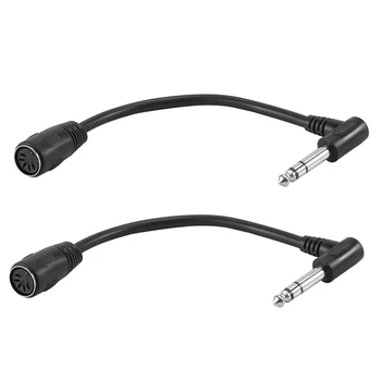 2X MIDI кабел, с 5-пинов Din конектор за свързване към Monoprice 6,35 мм (1/4 инча), мъжки удължител TRS за стереозвука