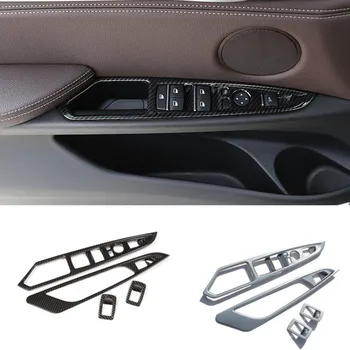 4 бр./компл. ABS Автомобилна врата Стъклена Бутон за Повдигане на Рамката Етикети са Подходящи за BMW X5 X6 F15 F16 2015-2018 Автоаксесоари (за левостороннего с)