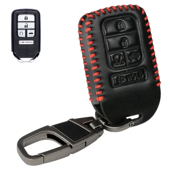 5-бутон за дистанционно управление на Smart Car, ключодържател от с сплав, верижка с халка за носене за бесключевого достъп, изкуствена кожа за Honda Pilot Civic Accord 2023