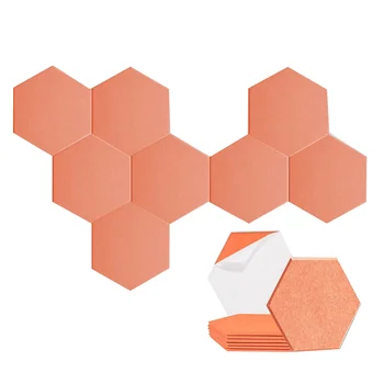 8 Опаковки, самозалепващи се шестиугольной акустични панели, звукопоглощающая панел за студиа/звукозаписни студия/офиси, оранжев цвят