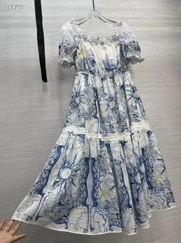 AL50303 Висококачествено Ново Модно женствена рокля 2023 г., луксозна рокля на известната марка европейския дизайн в стил партита