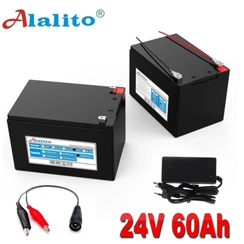 Alalito Батерия с Висок Капацитет 6s4p 24V 60Ah 18650 Литиево-йонна Батерия 25,2 V 60000mAh под наем Мотопед Електроинструмент Батерия
