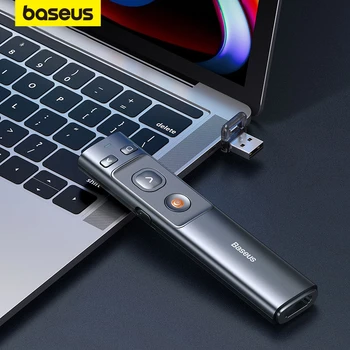 Baseus 2.4 Ghz Безжичен Презентатор Дистанционно Управление Red Light Pen USB Control Pen За Mac, Win 10 8 7 XP Проектор PowerPoint PPT