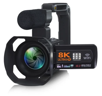 BingQianQian YouTube Камери 8K Ultra HDR Помещение 48MP Потоковая цифрова камера със сензорен екран