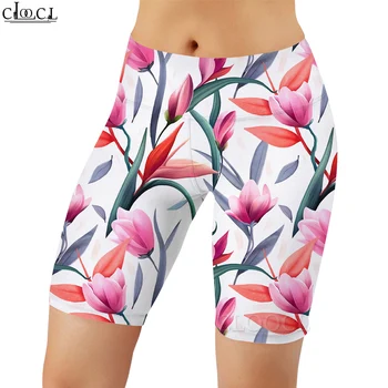 CLOOCL/ модни дамски гамаши, елегантни, ежедневни панталони с 3D принтом и шарките на розови лилии за женските тренировки, секси спортни панталони за фитнес зала