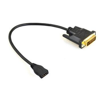 DVI-D 24 + 1 Пинов конектор, съвместим с HDMI, Женски адаптер, кабел-конвертор, Съвместими с HDMI Конвертор за HDTV 1080P DVD Лаптоп PS3
