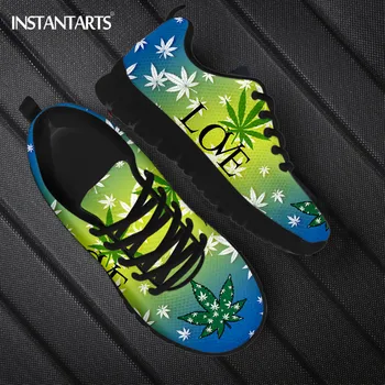 INSTANTARTS/ модни дамски маратонки за бягане от окото на материал с 3D шарките на листата на плевелите, дамски обувки на равна подметка, леки ежедневни Zapatillas 2023