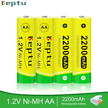 KEPTU 100% Реални AA капацитет 2200 mah 1.2 AA nimh акумулаторна батерия за фотоапарати, играчки, акумулаторни батерии тип aa batteria aa