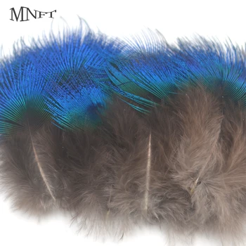 MNFT 10 бр. Металлически-сини паунов пера, стръв за връзване на мухи, материали за стръв, Размер 3-5 см