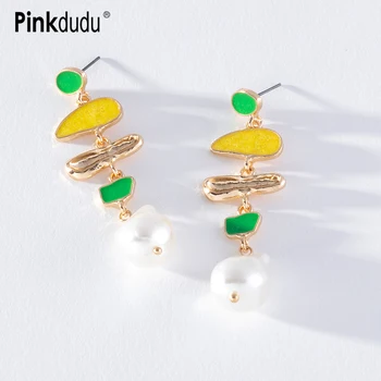 Pinkdudu Модерен 3 Цвята, нередовна обеци с имитация на Перли, Елегантни творчески висящи обеци за жени, Бижута, Подаръци PD1190