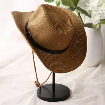 Дамски Ковбойская шапка с абсорбираща лента, однотонная джаз шапка в стил Уестърн, джаз овчарка, шапка от слънцето