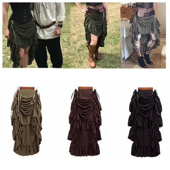 Дамски панталон в стил steampunk, на женската страна, средновековният Реколта, с висока ниска яка, пънка, готика пиратски Костюми
