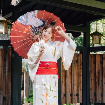 Дамско Елегантно японското кимоно юката, на традиционно рокля с флорални принтом, японската униформи Хаори, ретро с костюм FF3636