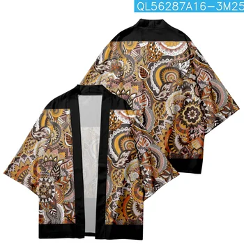 Жилетка Юката, на традиционно кимоно с принтом за cosplay, дрехи за жени и мъже, хаори, японски самурай, аниме, градинска облекло