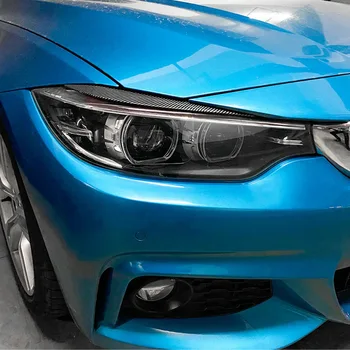 За BMW 4-Series F32 F33 F36 2014-2020 Капак отпред Фарове Декоративна Лента от Хастар за Вежди Стикер От Въглеродни Влакна