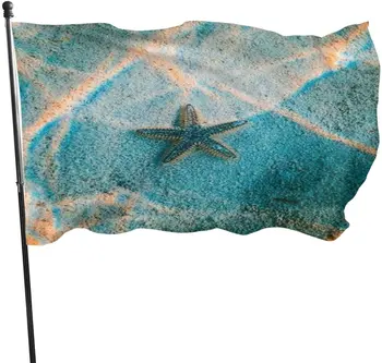Знамена под формата на морска звезда Прилив на Летен Плаж Външно Украса за партита на закрито Знамена от полиестер с медни втулками за жени, мъже, деца Подаръци