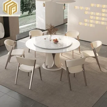 Италиански автоматично кръгла маса с поклащайки бюро, модерен кръгла маса за домашна употреба, на 10 личности
