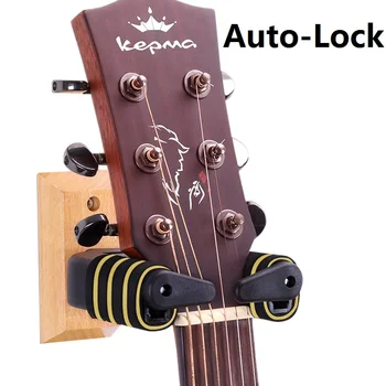 Кука за китара с автоматично заключване дървени база за електрически китари, аксесоари за басите музикални инструменти