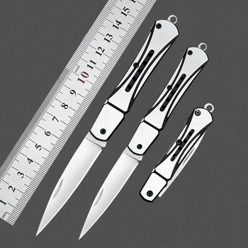 Кухненски нож от неръждаема стомана, е остро и висока твърдост, портативен сгъваем нож, разопаковане, доставка, преносим ключодържател нож за плодове