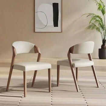Лесен за хранене на стол в скандинавски стил, дизайн в италиански стил, удобни домашни столове за хранене от масивно дърво, модерен стол с облегалка, модерен