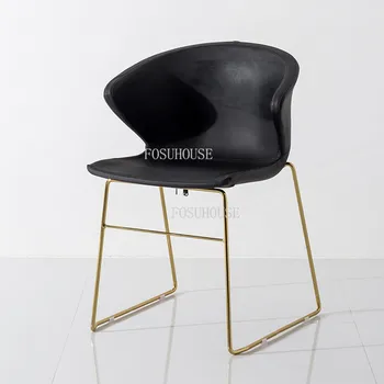 Модерен минималистичен стол за преобличане с облегалка на рецепцията, стол за грим в спалнята от ковано желязо, скандинавски Мебели за дома, Трапезни столове