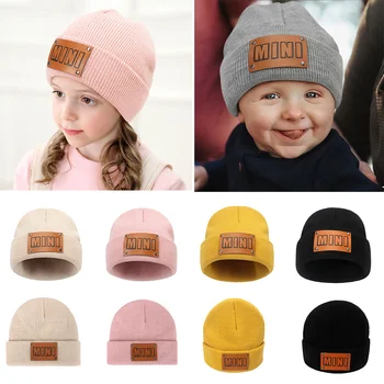 Модни детски зимни шапки за момчета и момичета, вязаная детска шапчица, детски шапки, МИНИ-кожена издател, топла шапка за деца, по-топли дрехи