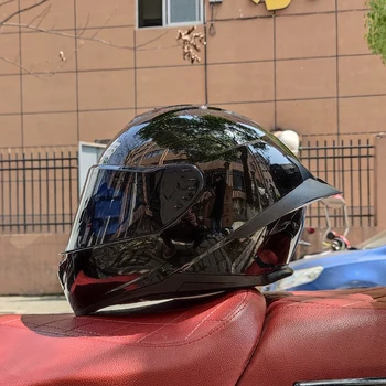 Мотоциклет шлем с двойни лещи, състезателни пълен каска Casco Capacete, защитно ТОЧКА