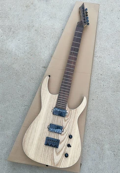 Оригинална електрическа китара Flyoung цвета на дървото с черни фитинги, 6 струни по индивидуална заявка