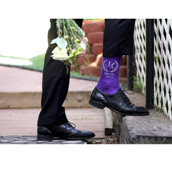 персонализирани чорапи за младоженеца-брат на младоженеца, уникален подарък за приятел, подарък за рожден ден, сватбени чорапи за младоженеца с датата на раждане