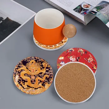 Подложки за чаши с Дракон и Фениксом, чай кунг-фу, керамична подложка за художествена чаша, украсата на масата, за чайна церемония, китайските културни ръчно изработени изделия