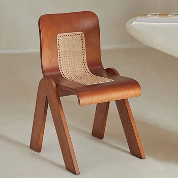 Подови Дървени трапезни столове, Дизайн от ратан, Модерни минималистичные Трапезни столове, Спалня, Кухня, Мебели за дома Sillas De Comedor
