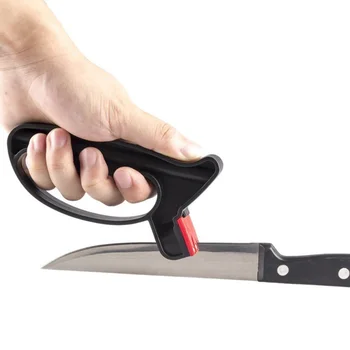 Практическа професионална острилка за ножове 2 в 1, преносим инструмент за заточване на ножици, каменен нож, Камък кухненски инструменти
