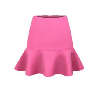Пролет-лято мини-полите на известната марка, универсални, ярки цветове, дамски тънка пола от тръба с волани в стил 