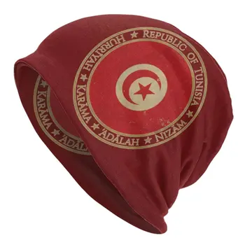 Реколта шапка с флага Тунизийската Република, възли шапки, мъжки, женски, хип-хоп, унисекс, африканска тунизийски патриотическая топла зимна шапка