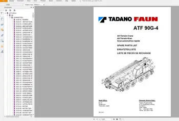 Ръководство за експлоатация на мобилни крана и компоненти на Tadano, ръководство за експлоатация и поддръжка, сервизно ръководство 8,73 GB DVD