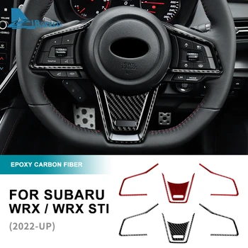 Сега Въглеродни Влакна За Subaru WRX/WRX STI 2022 2023 Черен, Червен Автомобилен Волан Централна Стикер Интериор Тапицерия Аксесоари