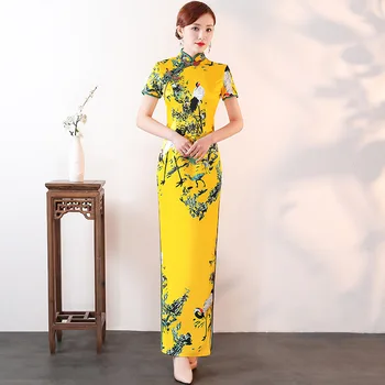 Секси вечерна дълга рокля Ципао в традиционен китайски стил, азиатски жена в елегантна вечерна рокля Vestido S-5XL