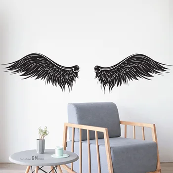 Тапет с крила от черни пера, екологично чист водоустойчив самоклеящийся PVC, която ще Промени вашите стени, Елегантен и смел дизайн